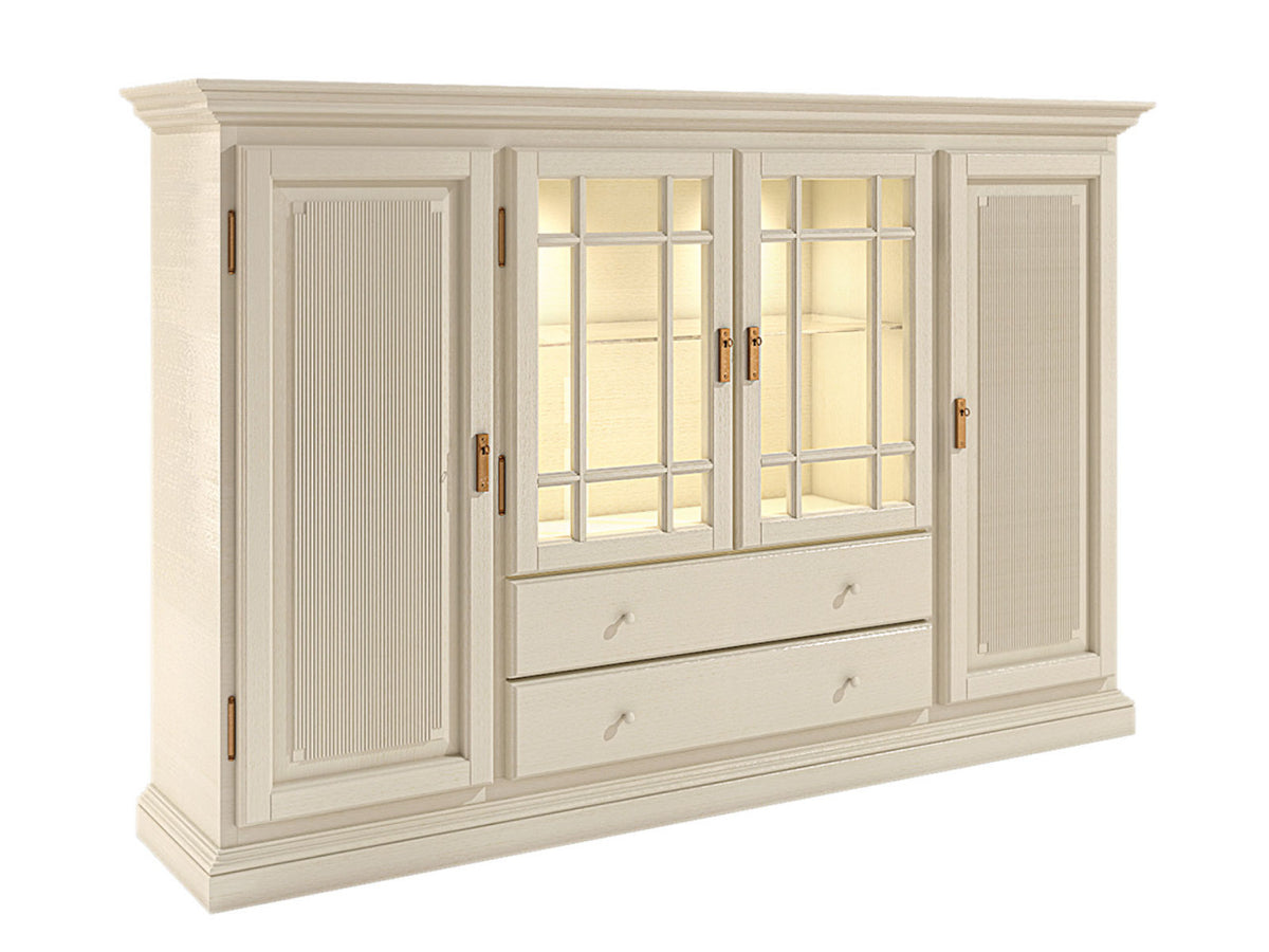 Hochanrichte Highboard Duett B 210 H 136 cm 2 Schubladen 4 Türen Pinie massiv Pinie lipizano