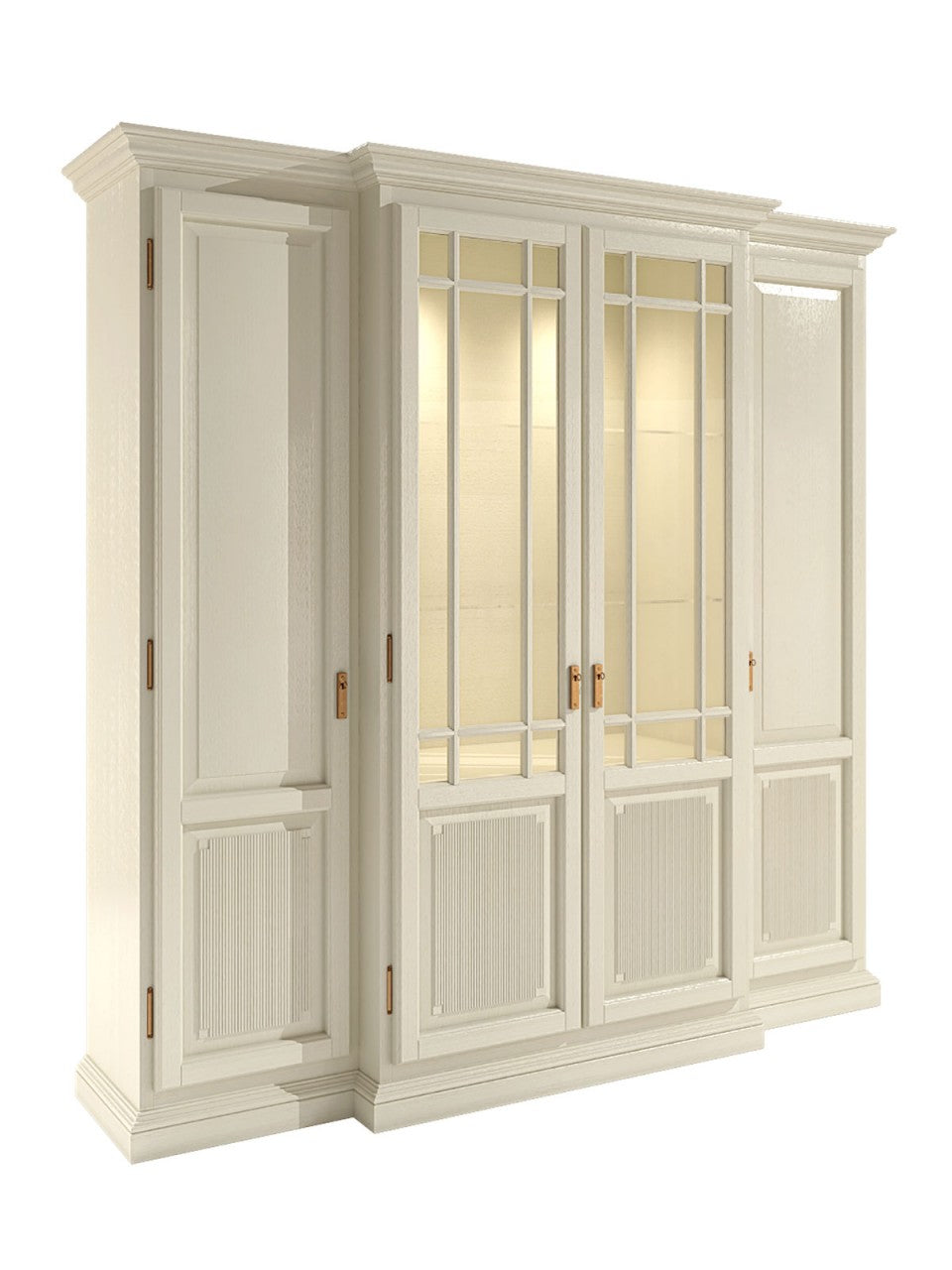 Vitrine Wohnwand 4-türig Duett 214 x 212 cm Pinie massiv Pinie lipizano