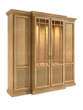 Vitrine Wohnwand 4-türig Duett 214 x 212 cm Pinie massiv Pinie karamell