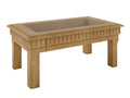Couchtisch rechteckig 120x70 cm Duett mit Glasplatte und Schubkasten Pinie massiv Pinie karamell