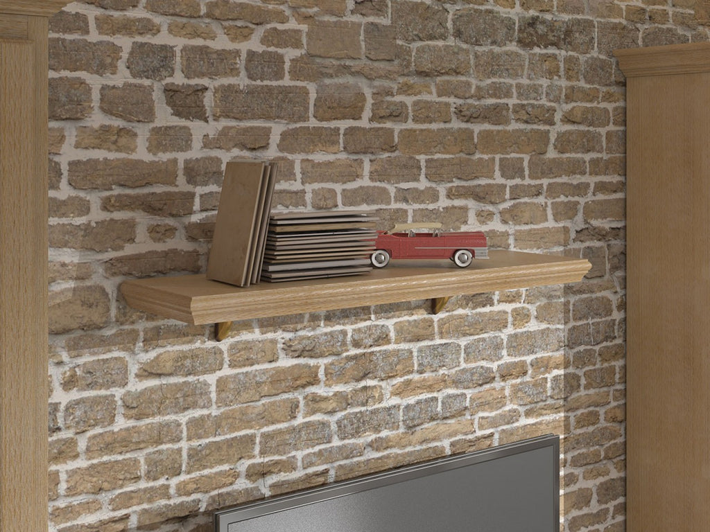Wandbord mit Profilkante Duett B 100/140 cm incl. Steckbeschläge Pinie massiv Pinie karamell