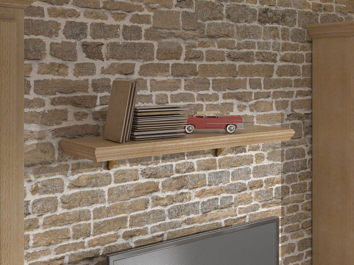 Wandbord mit Profilkante Duett B 100/140 cm incl. Steckbeschläge Pinie massiv Pinie karamell