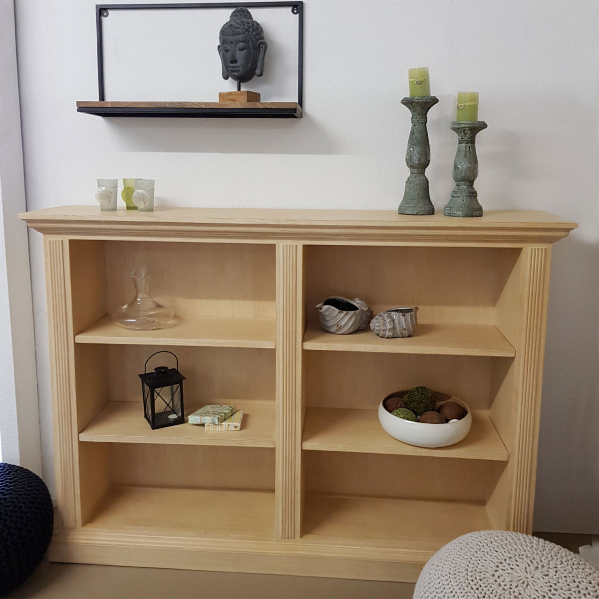 Bücherregal Casapino – Massivholz Pinie, 96×125×35 cm, 3 Fächer