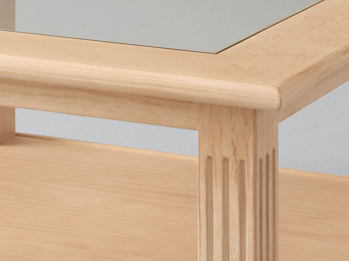 Couchtisch Wohnzimmer-Tisch Casapino quadratisch mit Glasplatte 90 x 90 cm Pinie massiv