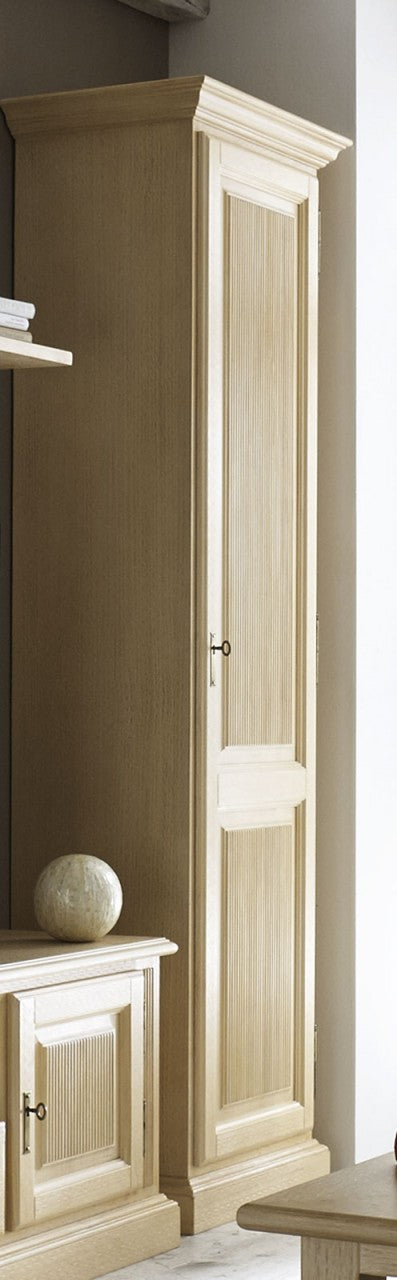 Wohnwand Wohnzimmer-Schränke-Set Casapino 4-teilig 2 Vitrinen TV-Schrank 1 Wandbord Pinie massiv