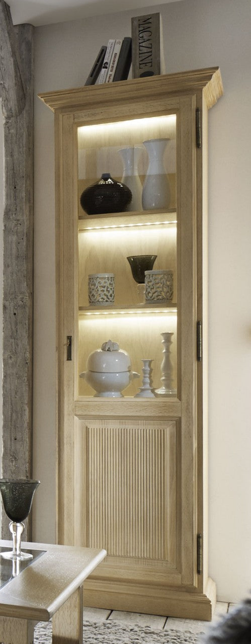 Wohnwand Pinie Casapino 4-teilig mit Glasvitrine - TV-Schrank - Highboard - Wandboard