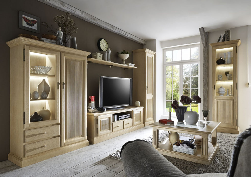 Highboard Dielenschrank Glas-Vitrine Casapino B 121 H 170 T 46 cm 1 Glastür 1 Holztür 2 Schubladen P