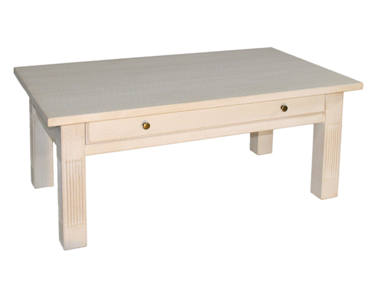 Couchtisch Wohnzimmer-Tisch 120 x 70 cm mit Schublade und fester Platte Pinie massiv Pinie lipizano