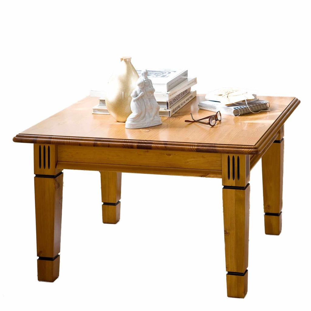 Couchtisch Wohnzimmer Tisch Florenz 75 x 75 cm Pinie Nordica massiv sierra