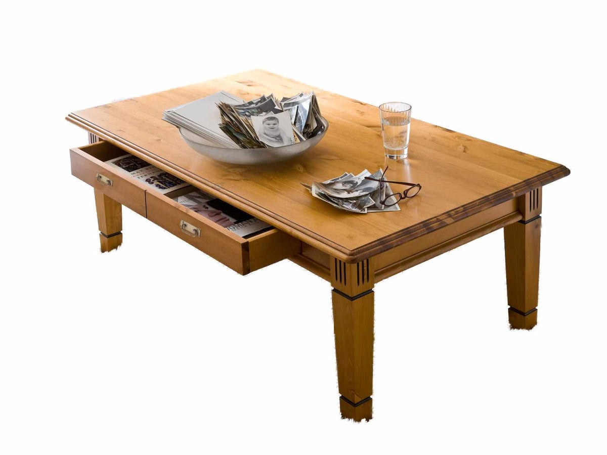 Couchtisch Wohnzimmer Tisch Florenz 130 x 75 cm Pinie Nordica massiv sierra
