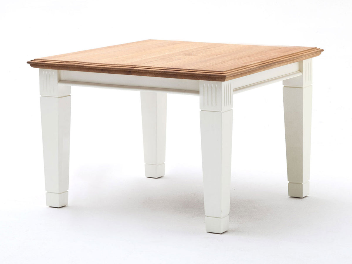 Couchtisch Beistelltisch Wohnzimmer-Tisch Novara 75x75cm weiß massiv ohne Ablage