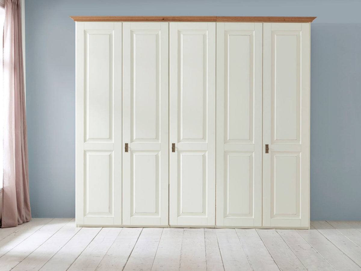 Kleiderschrank Dreams 2/3/4/5/6-türig, Höhe 228 cm, mit Holztüren, Absetzung Wildeiche Breite 263 cm