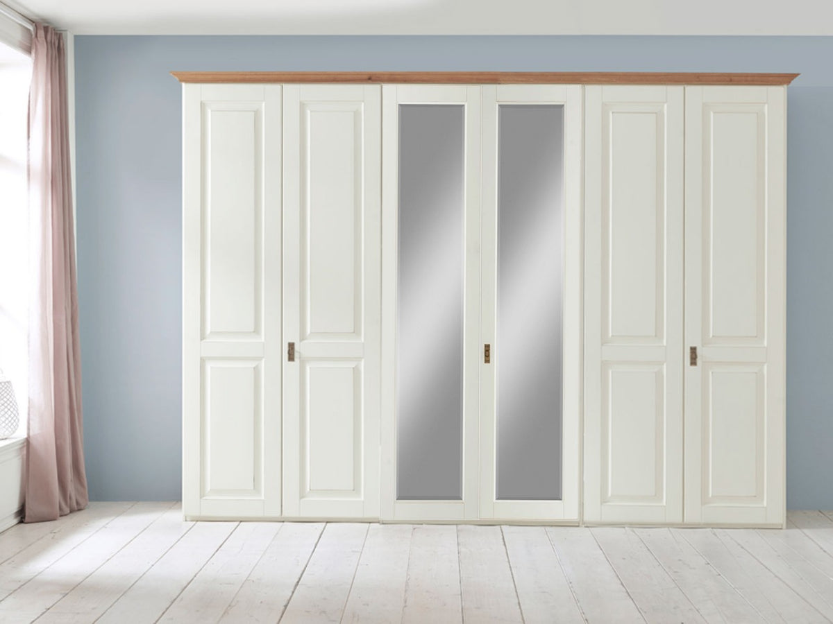 Spiegeltüren-Kleiderschrank Dreams 3/4/5/6-türig, Höhe 228 cm, Absetzung Wildeiche Breite 313 cm