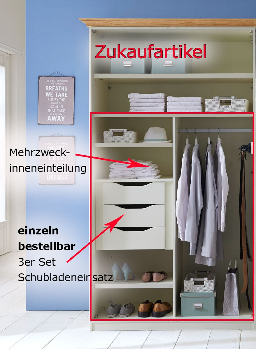 Kleiderschrank Dreams 2/3/4/5/6-türig, Höhe 228 cm, mit Holztüren, Absetzung Wildeiche
