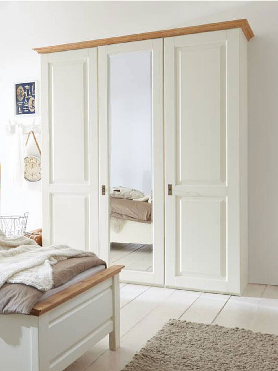 Spiegeltüren-Kleiderschrank Dreams 3/4/5/6-türig, Höhe 228 cm, Absetzung Wildeiche Breite 163 cm