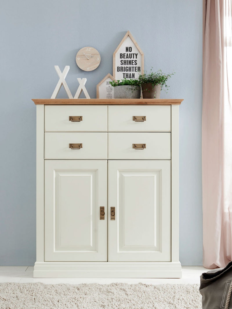 Highboard Dreams 2 Schubladen und 2 Türen Absetzung Wildeiche