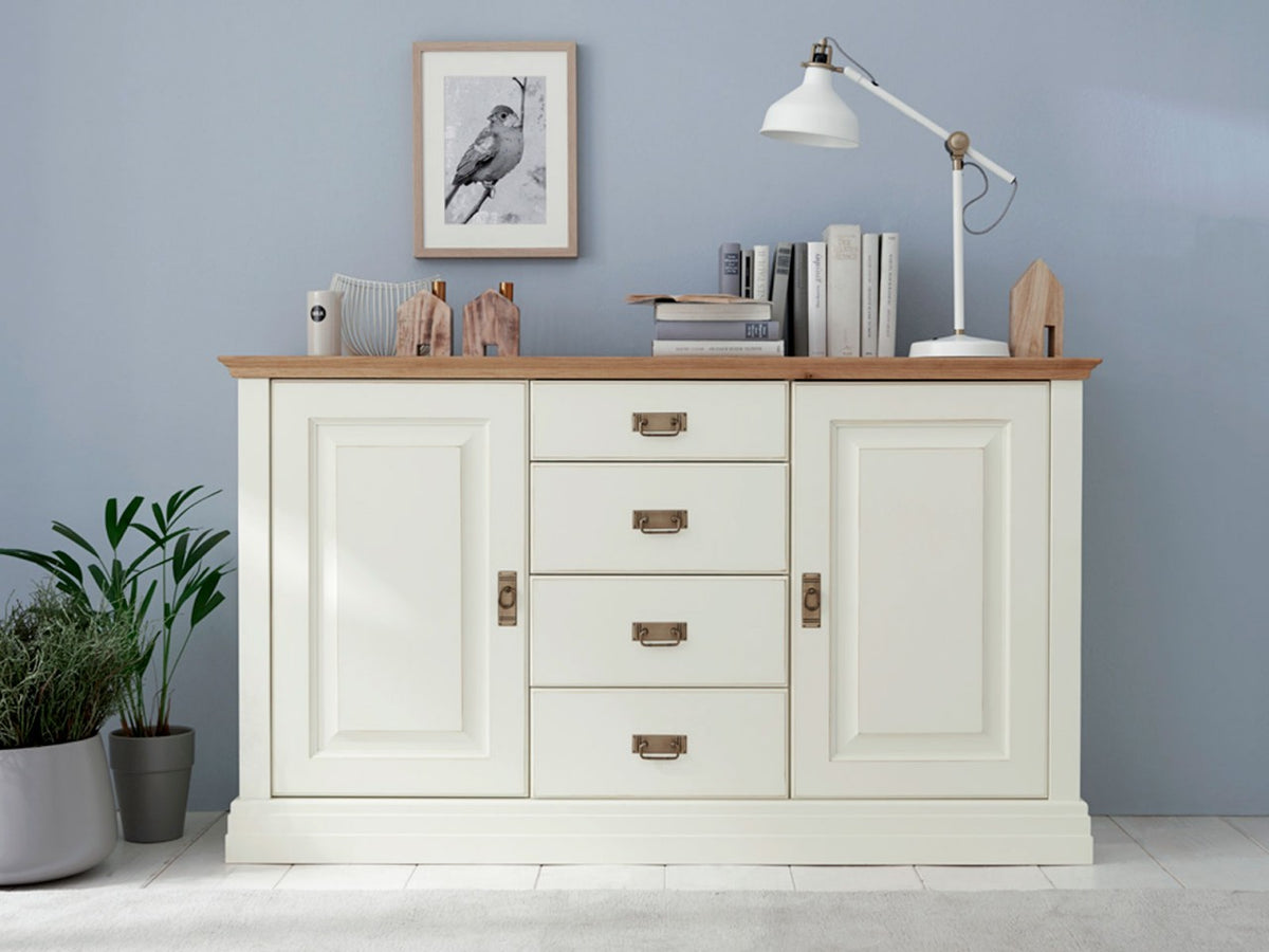 Sideboard Dreams 4 Schubladen und 2 Türen Absetzung Wildeiche