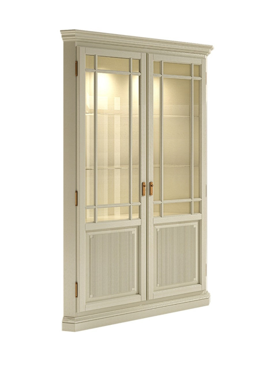 Eckvitrine Duett 2 Türen B 122 cm Pinie Massivholz Pinie lipizano