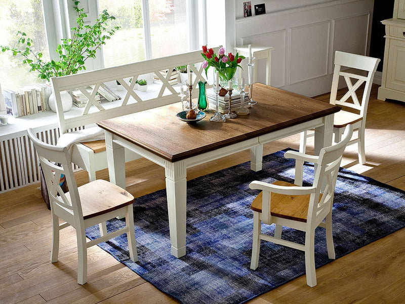 Essgruppe Padua Truhenbank Esstisch Armlehner Esszimmer-Stühle massiv