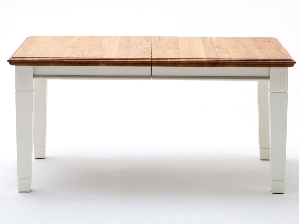 Esstisch Küchen-Tisch Novara 140/160/180x95cm weiß Wildeiche massiv 180 x 95 cm