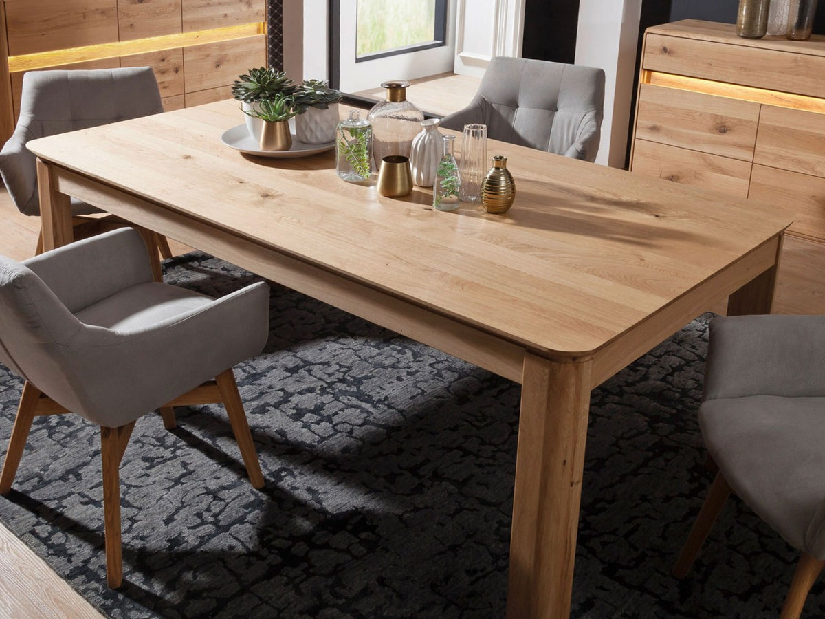 Esstisch Massivholz 180/200/220 x 100 cm Küchen-Tisch Bergeiche Wildeiche massiv