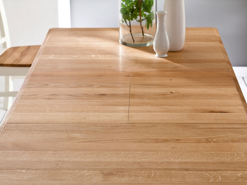 Esstisch Küchen-Tisch Novara 140/160/180x95cm weiß Wildeiche massiv