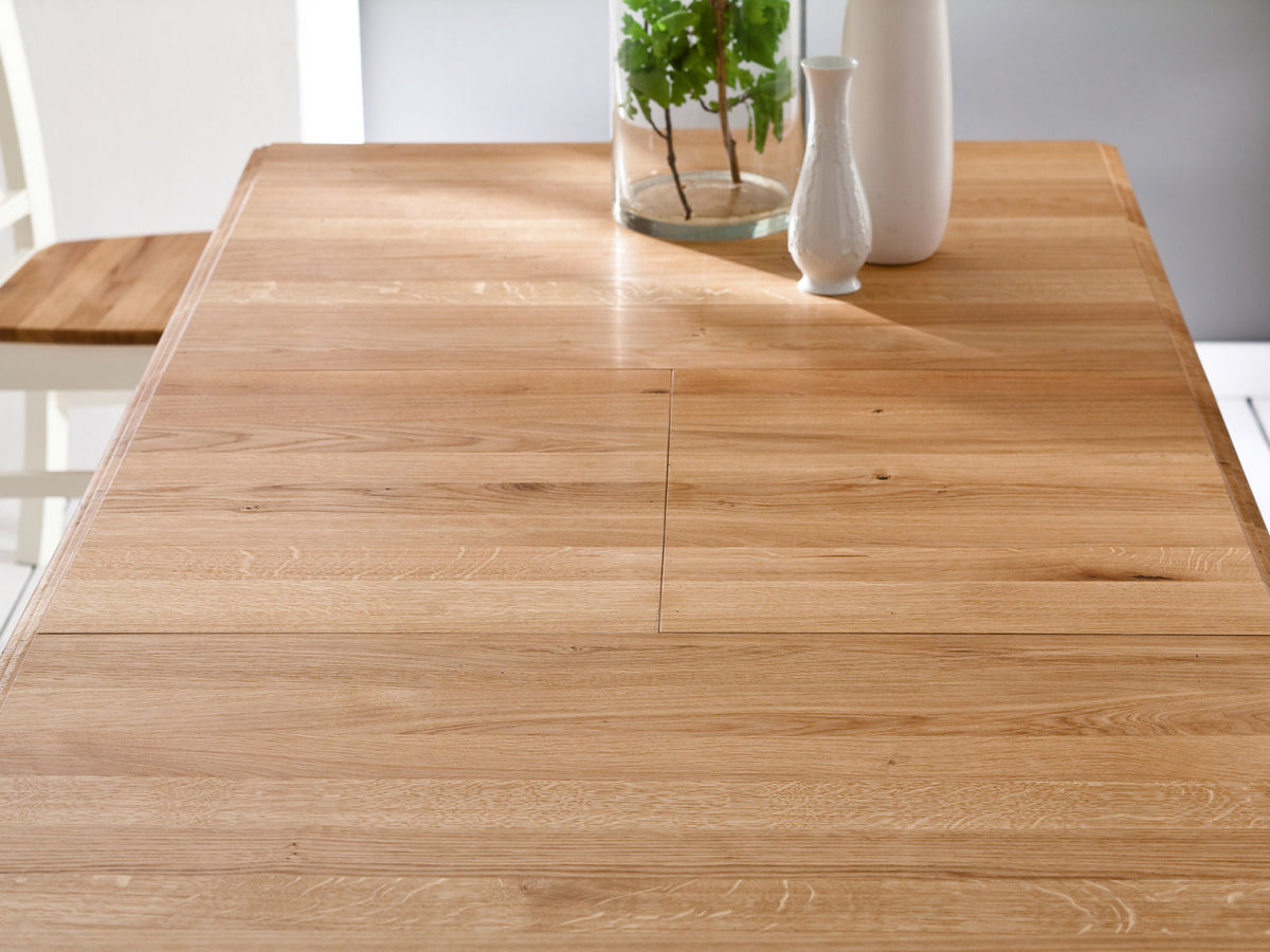 Esstisch Küchen-Tisch Novara 140/160/180x95cm weiß Wildeiche massiv