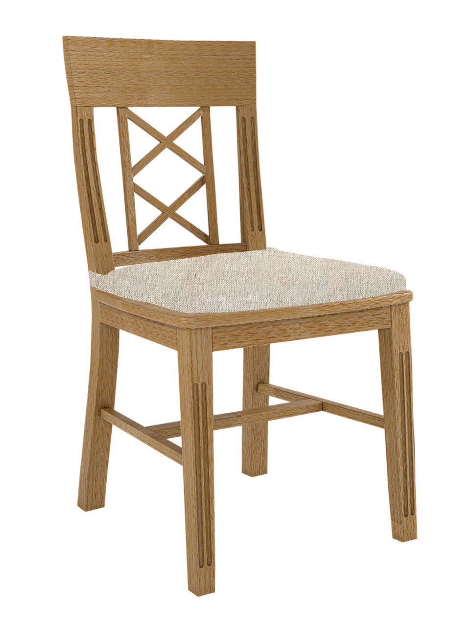 Esszimmerstuhl Chalet mit Holzsitz & Sitzkissen – Pinie Massivholz Pinie karamell