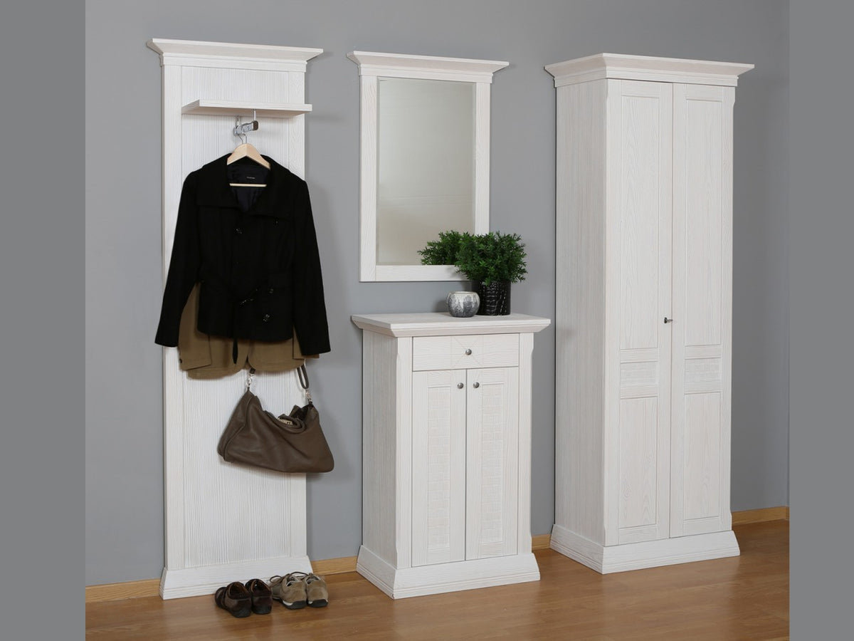 Wandspiegel Vienna 71 cm – Massivholz Pinie, stilvolles Design Pinie weiß gebürstet