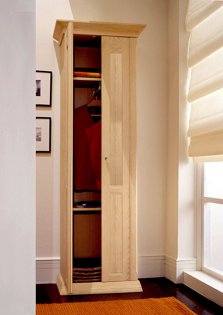 Garderobenschrank Vienna B 76 x H 210 cm, Pinie massiv Pinie natur gebürstet