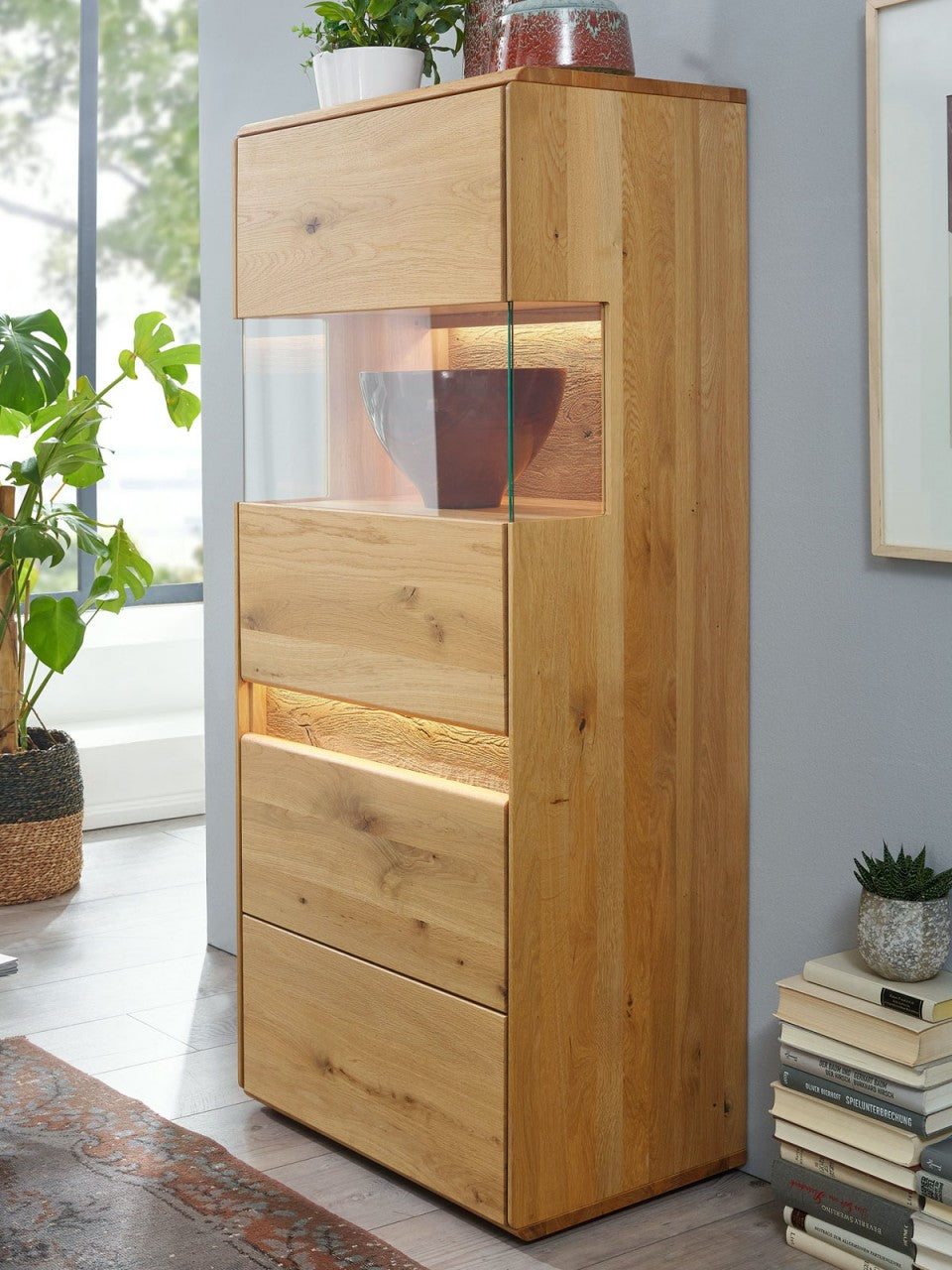 Highboard Bergeiche Wildeiche B63H152cm halbhoch