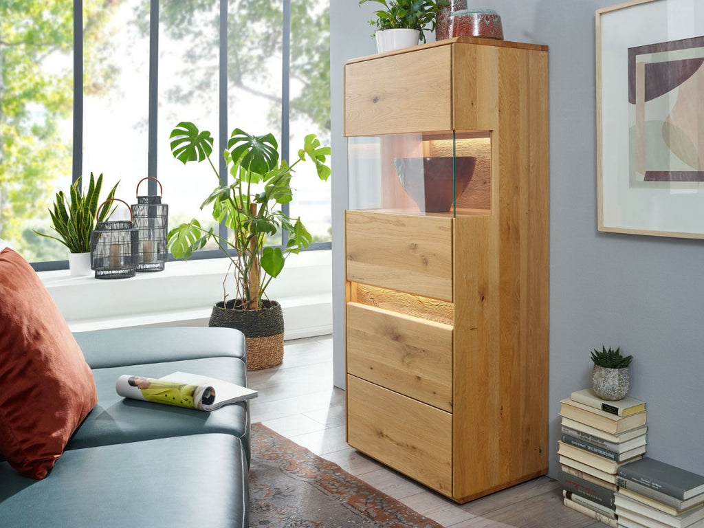 Highboard Bergeiche Wildeiche B63H152cm halbhoch