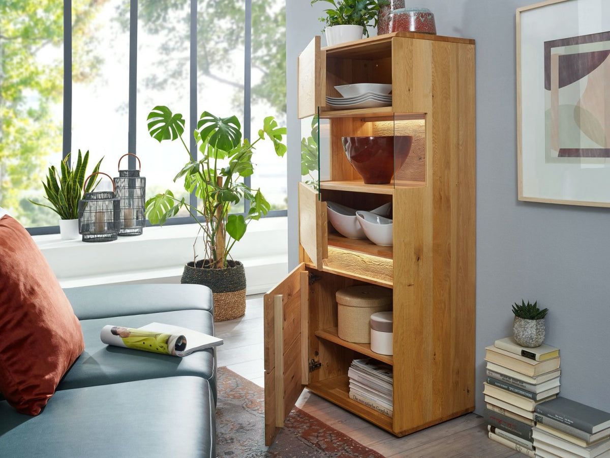Highboard Bergeiche Wildeiche B63H152cm halbhoch