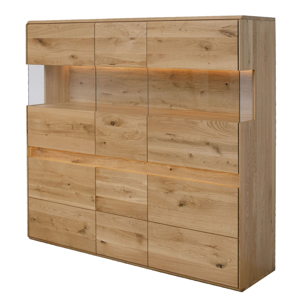 Highboard Bergeiche Wildeiche 6-türig Massivholz Hochanrichte Buffet