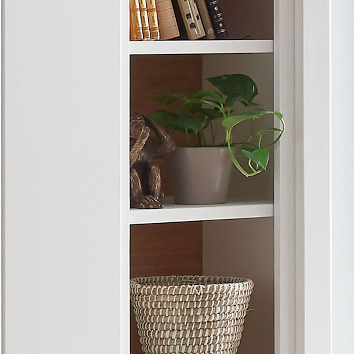 Wohnwand Olbia Regal Schrank TV Lowboard Bücherbord massiv weiß natur