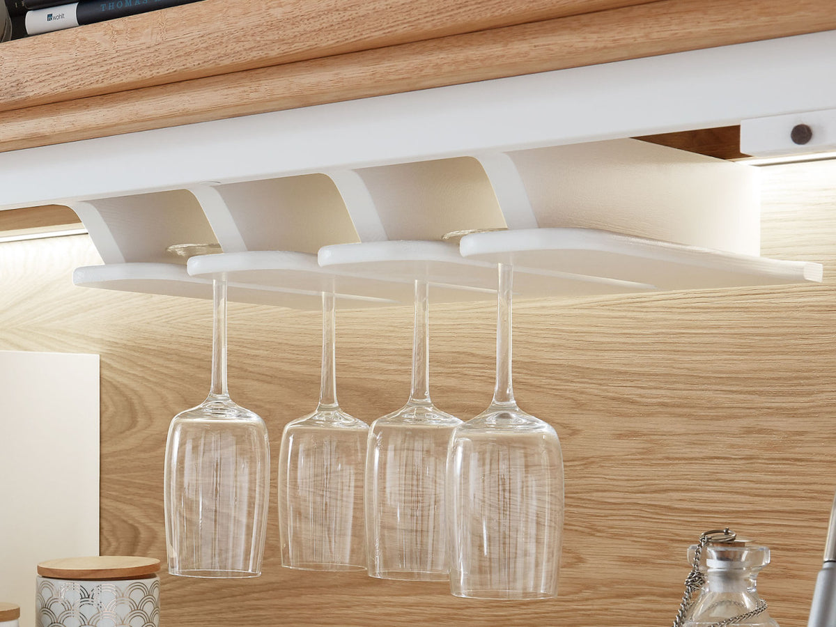 Barschrank weiß Olbia Massivholz 151x146x48cm