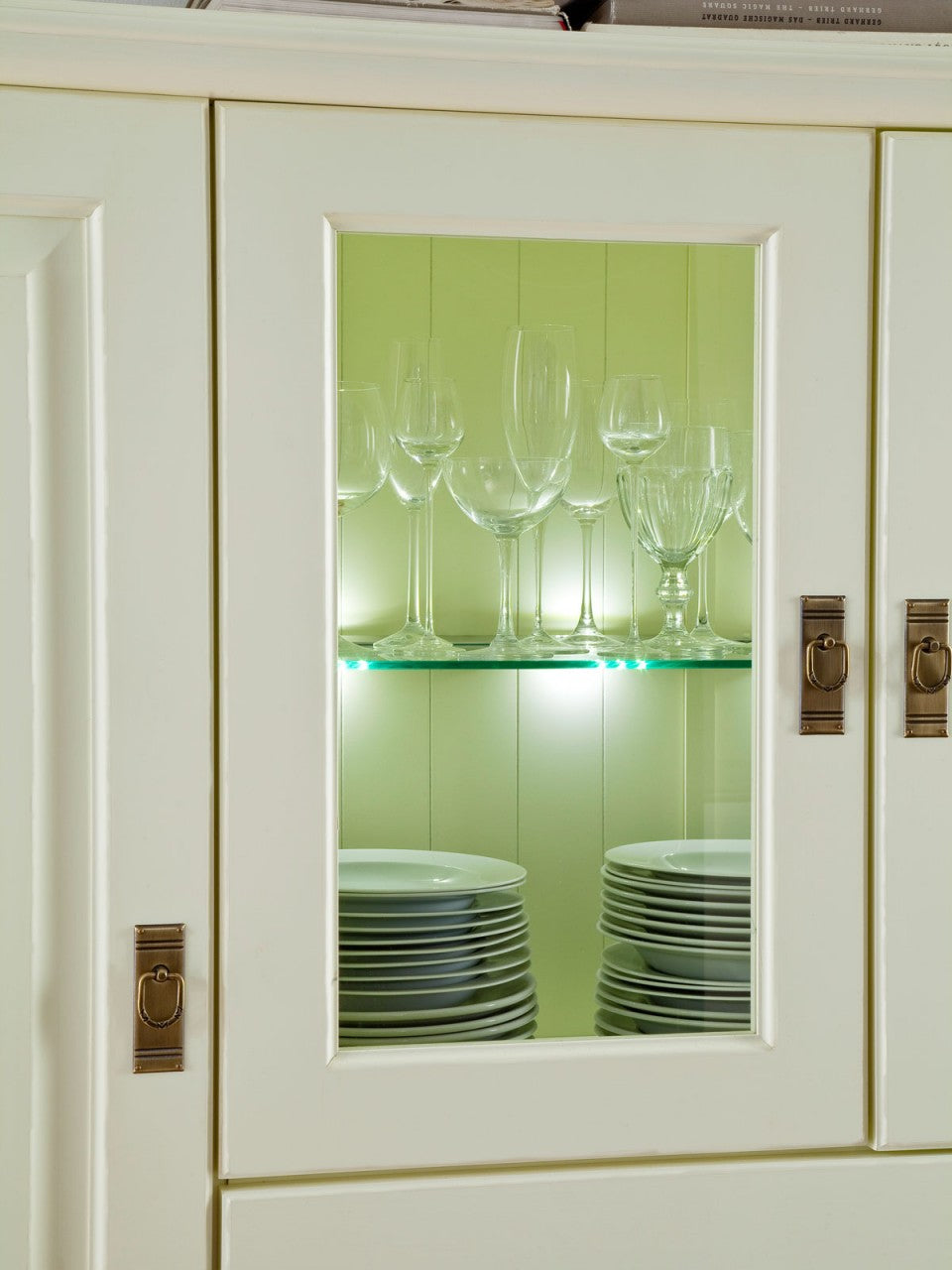 Highboard Hochanrichte Padua 4 Türen 2 Schubladen Pinie Nordica massiv panna Absetzung sierra