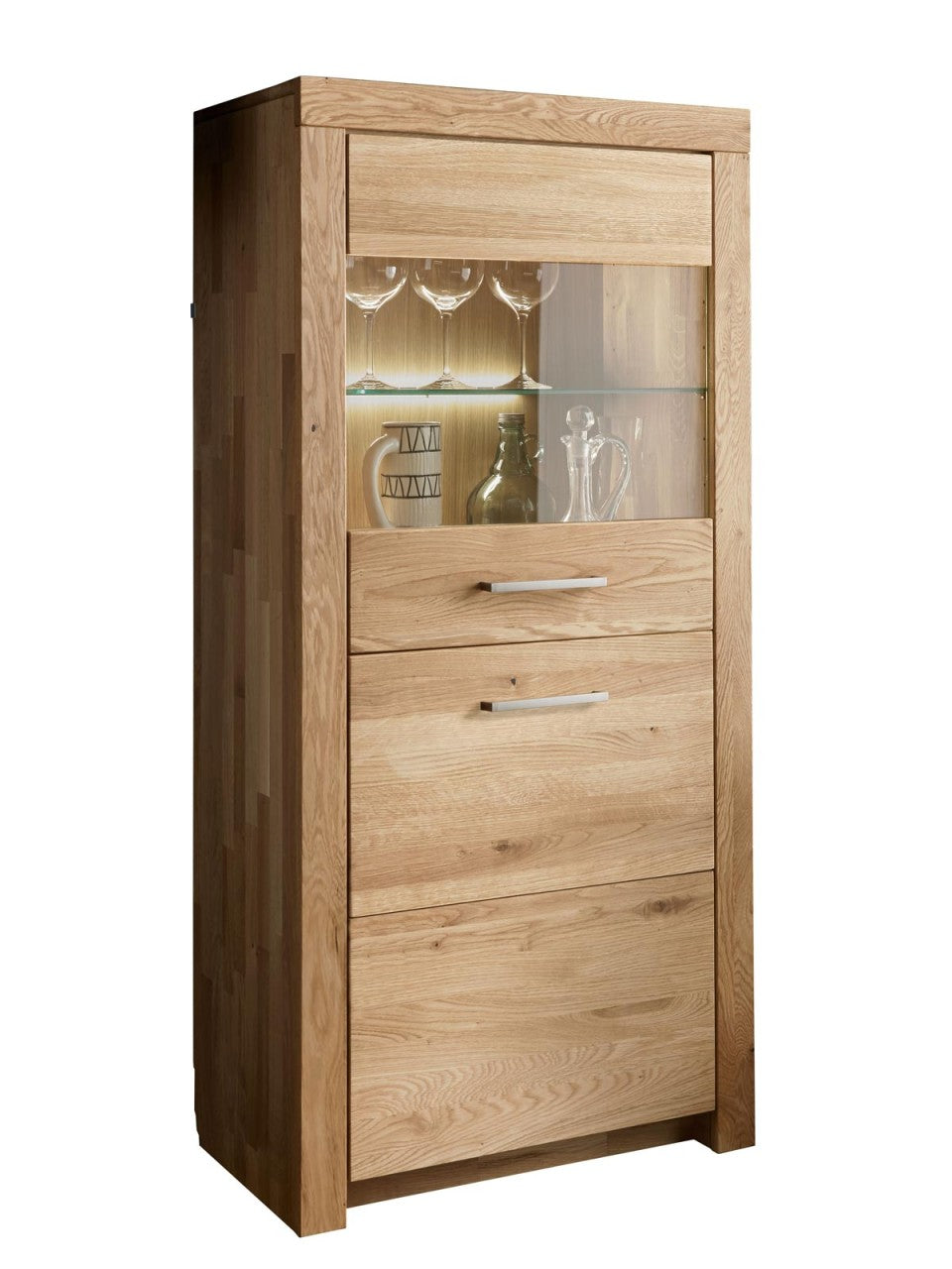Highboard Massivholz Hochanrichte B65 H141cm Faro Wildeiche massiv