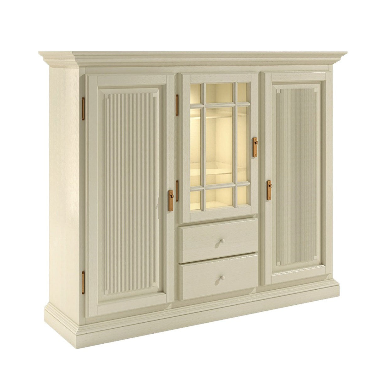 Highboard Hochanrichte Duett B 162 H 136 cm 3 Türen 2 Schubladen Pinie massiv Pinie lipizano