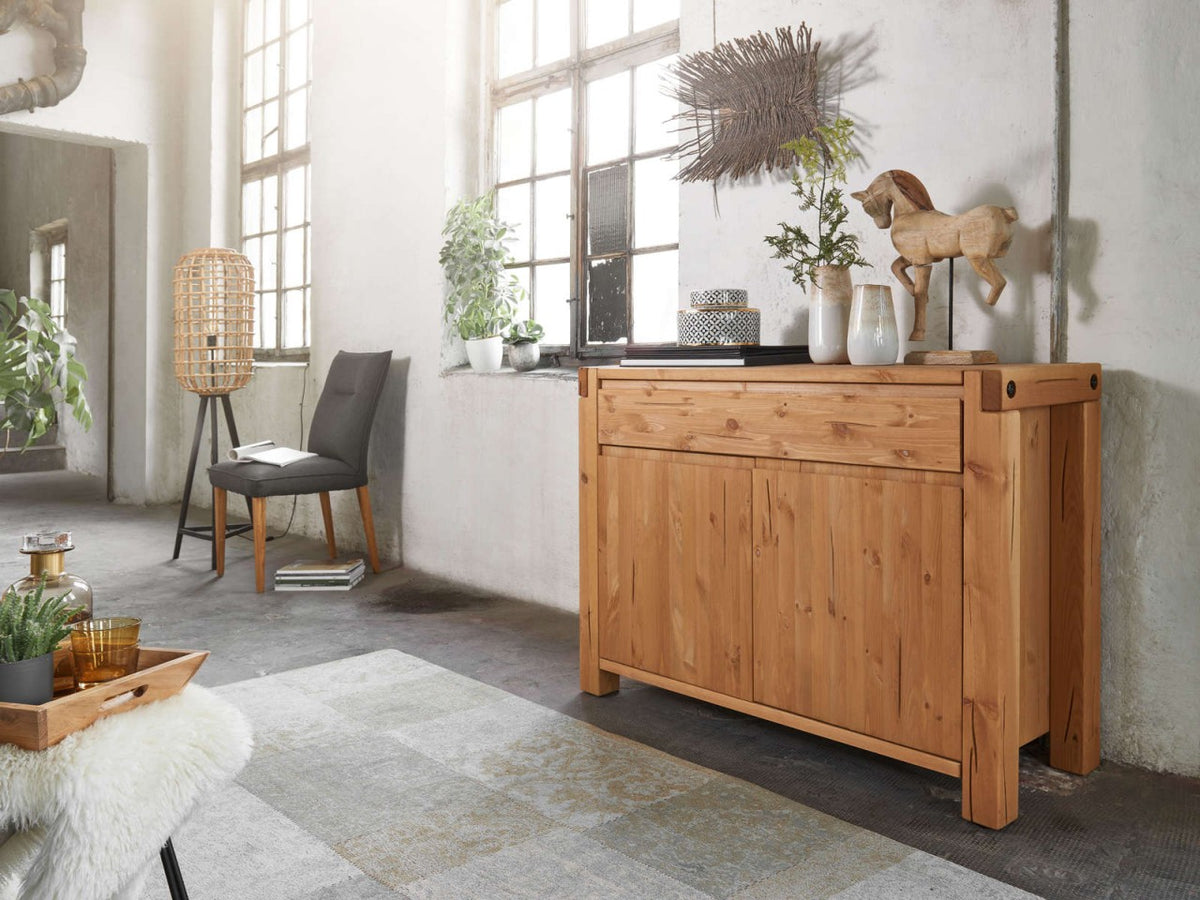 Kommode Sideboard 122 x 88 x 44 cm Anrichte Casaletta Pinie Nordica massiv natur