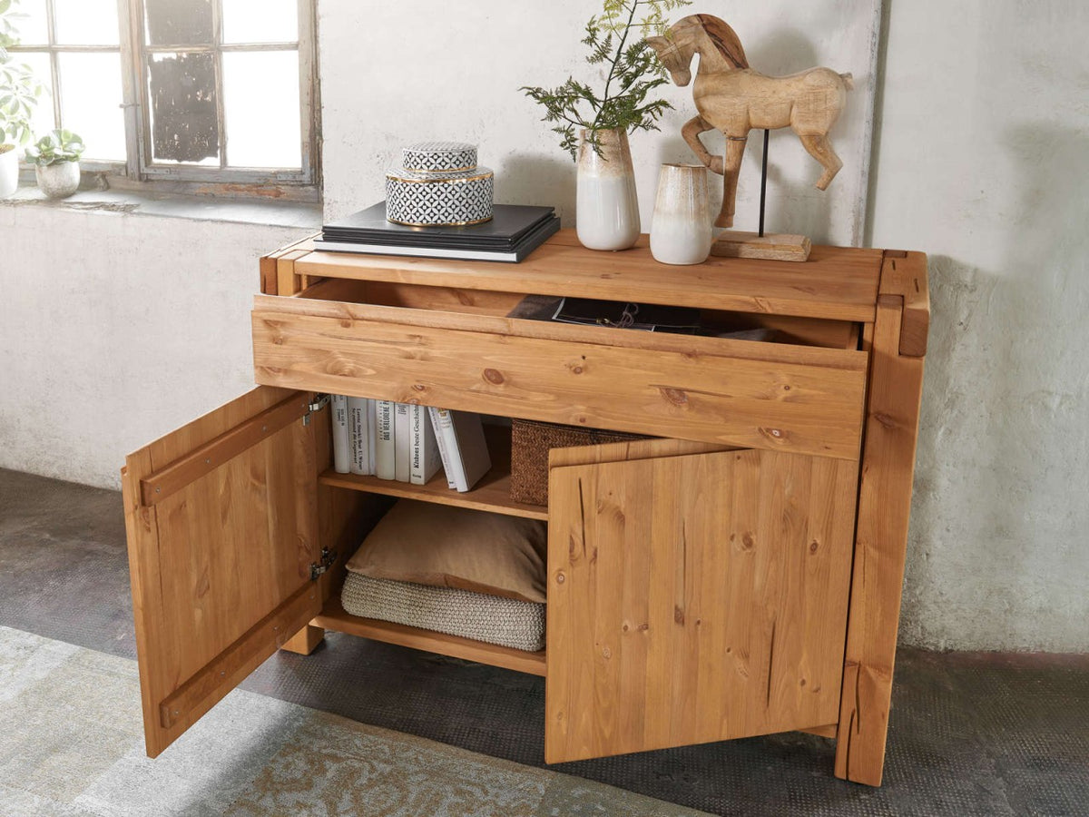Kommode Sideboard 122 x 88 x 44 cm Anrichte Casaletta Pinie Nordica massiv natur