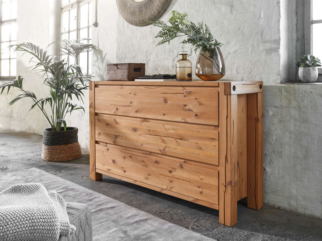 Kommode Sideboard 138 x 88 x 44 cm Schubladen Anrichte Casaletta Pinie Nordica massiv natur