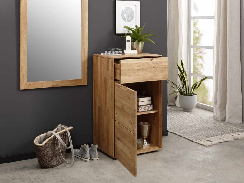 Sideboard Kommode 51x91x40cm Anrichte Fano Massivholz Wildeiche natur
