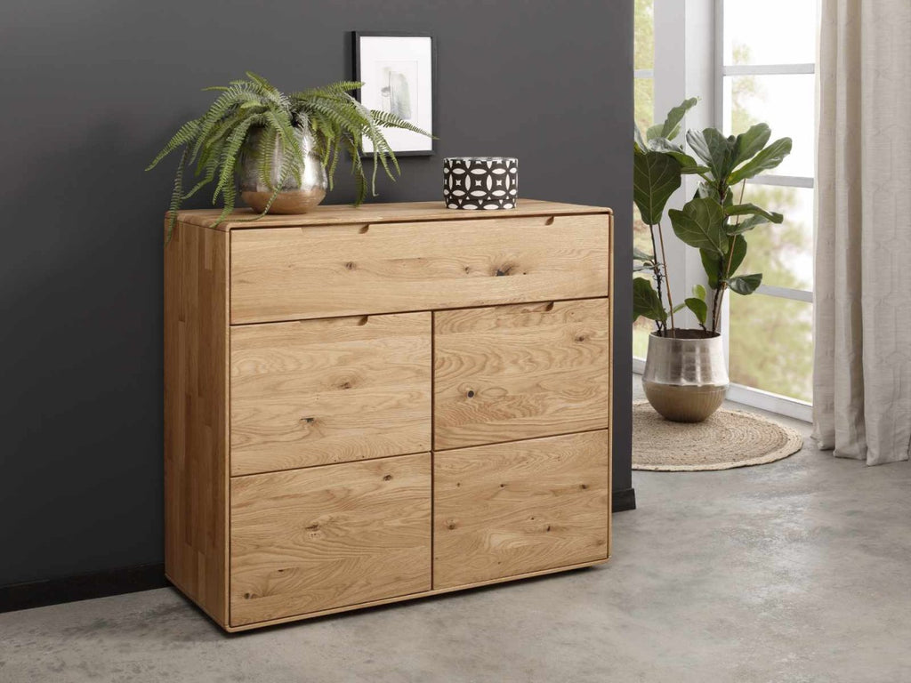 Sideboard Kommode 100x91x40cm Anrichte Fano Massivholz Wildeiche natur