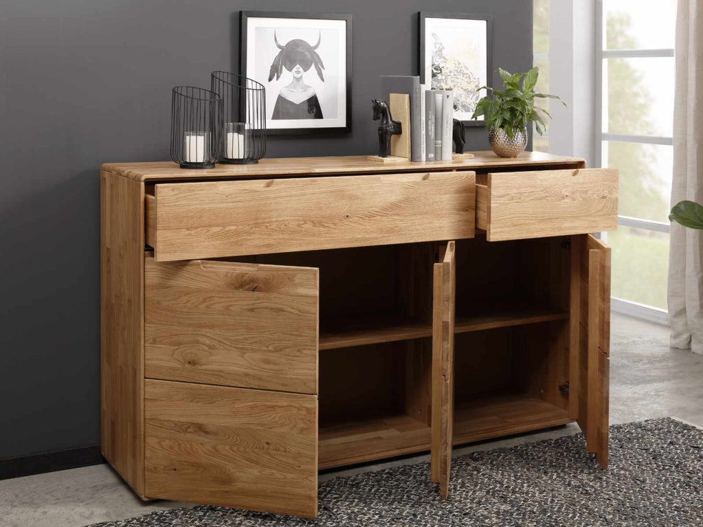 Sideboard Kommode 149x91x40cm Anrichte Fano Massivholz Wildeiche natur