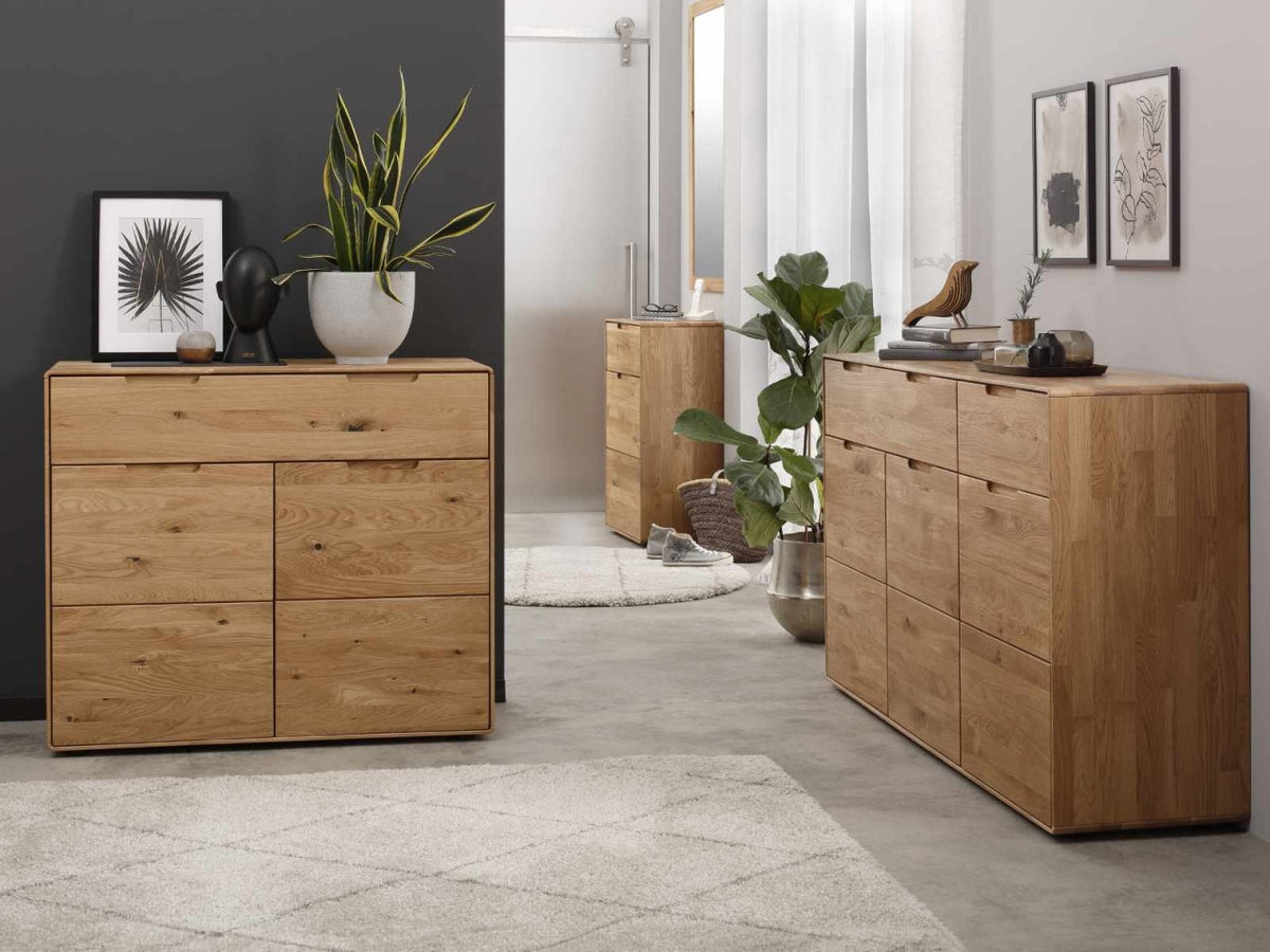 Sideboard Kommode 149x91x40cm Anrichte Fano Massivholz Wildeiche natur