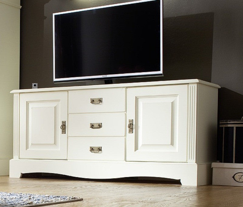 TV-Lowboard Padua – Massivholz Pinie Nordica, 153×68,5×43 cm panna