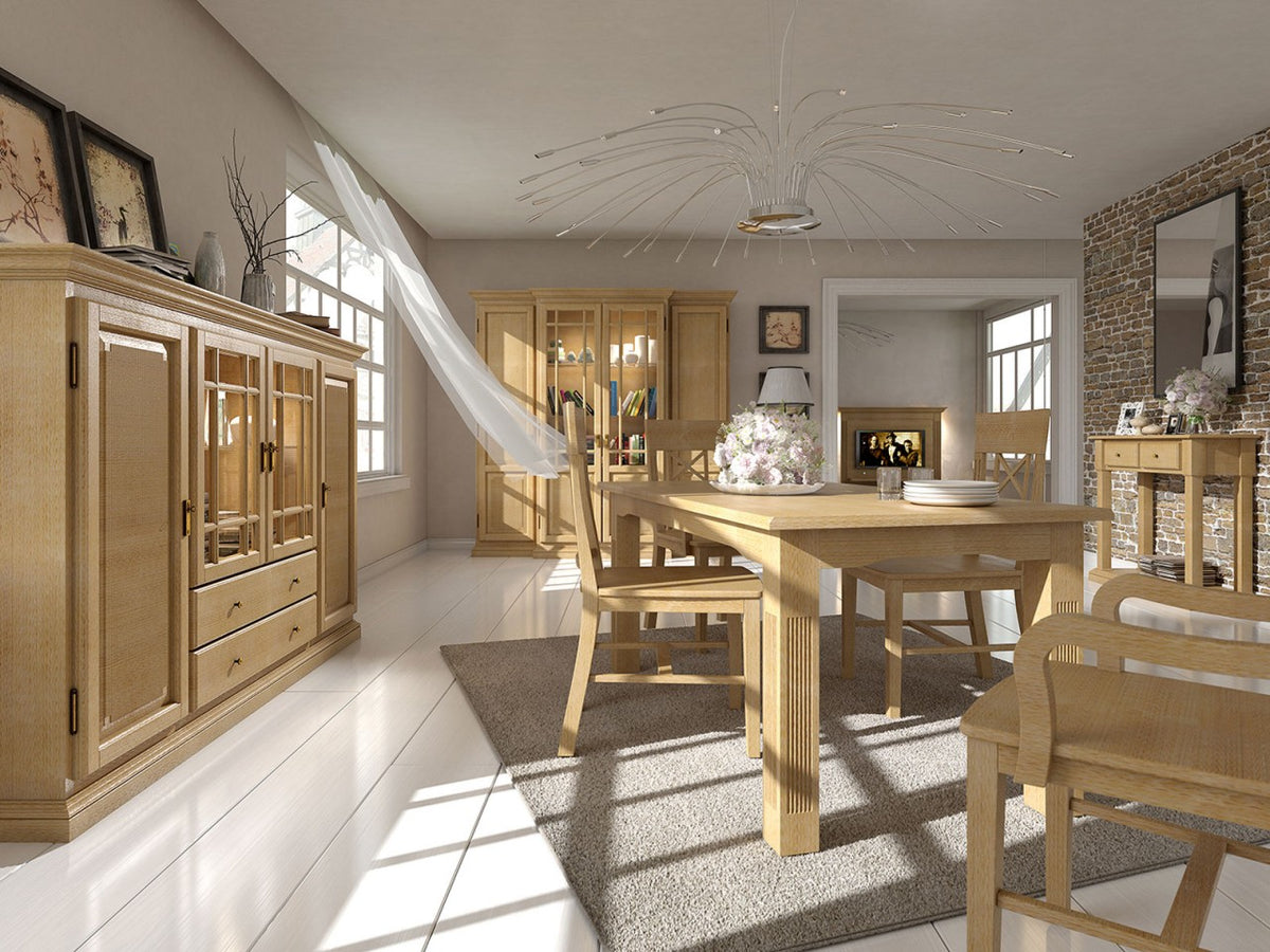 Esstisch Duett mit fester Platte oder Vorkopfauszügen – Pinie Massivholz Pinie karamell