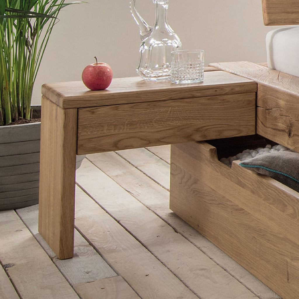 Nachttisch Nachtschrank Massivholz Nachtkonsole Lana B 44 H 40 T 33 cm Balkeneiche massiv links