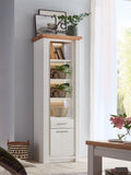 Vitrine Regal Schrank Olbia 67x210x45cm Pinie Nordica weiß massiv